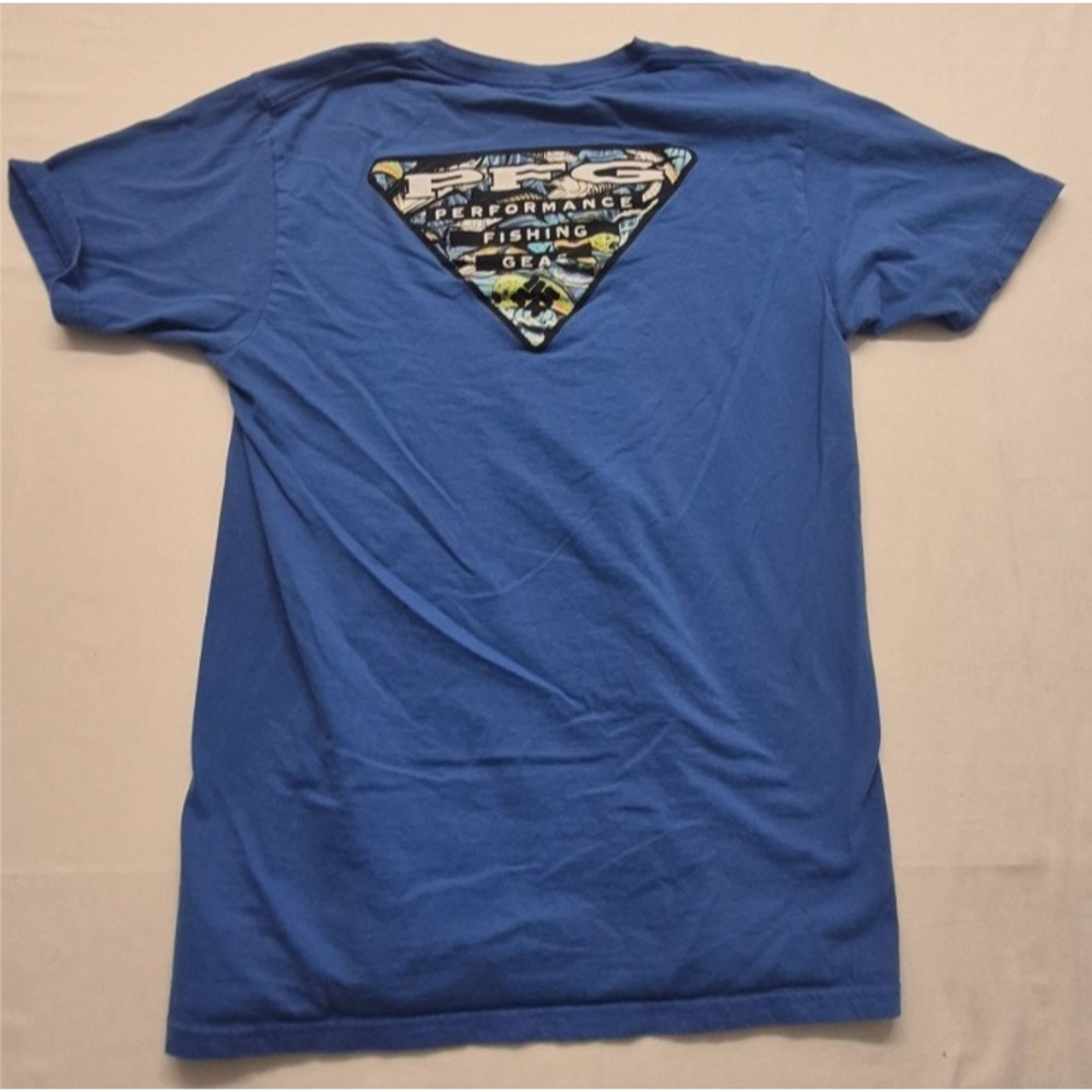 Columbia PFG men's blue fishing graphic‎ t-shirt sz. M 100% Cotton